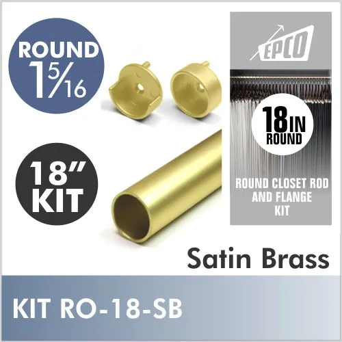 18 Inch Satin Brass Round 1 5/16 Rod kit