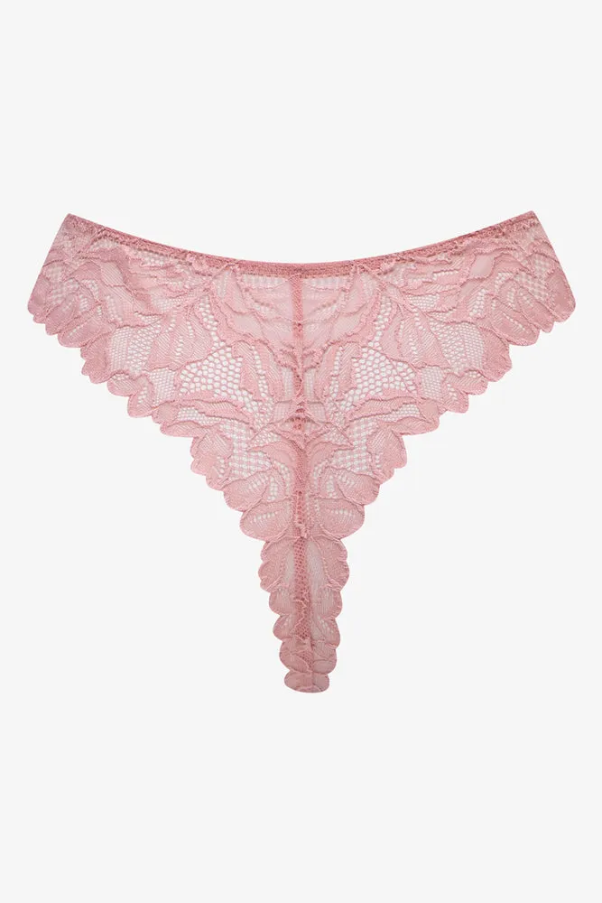2 Pack Lace Thongs Black & Pink