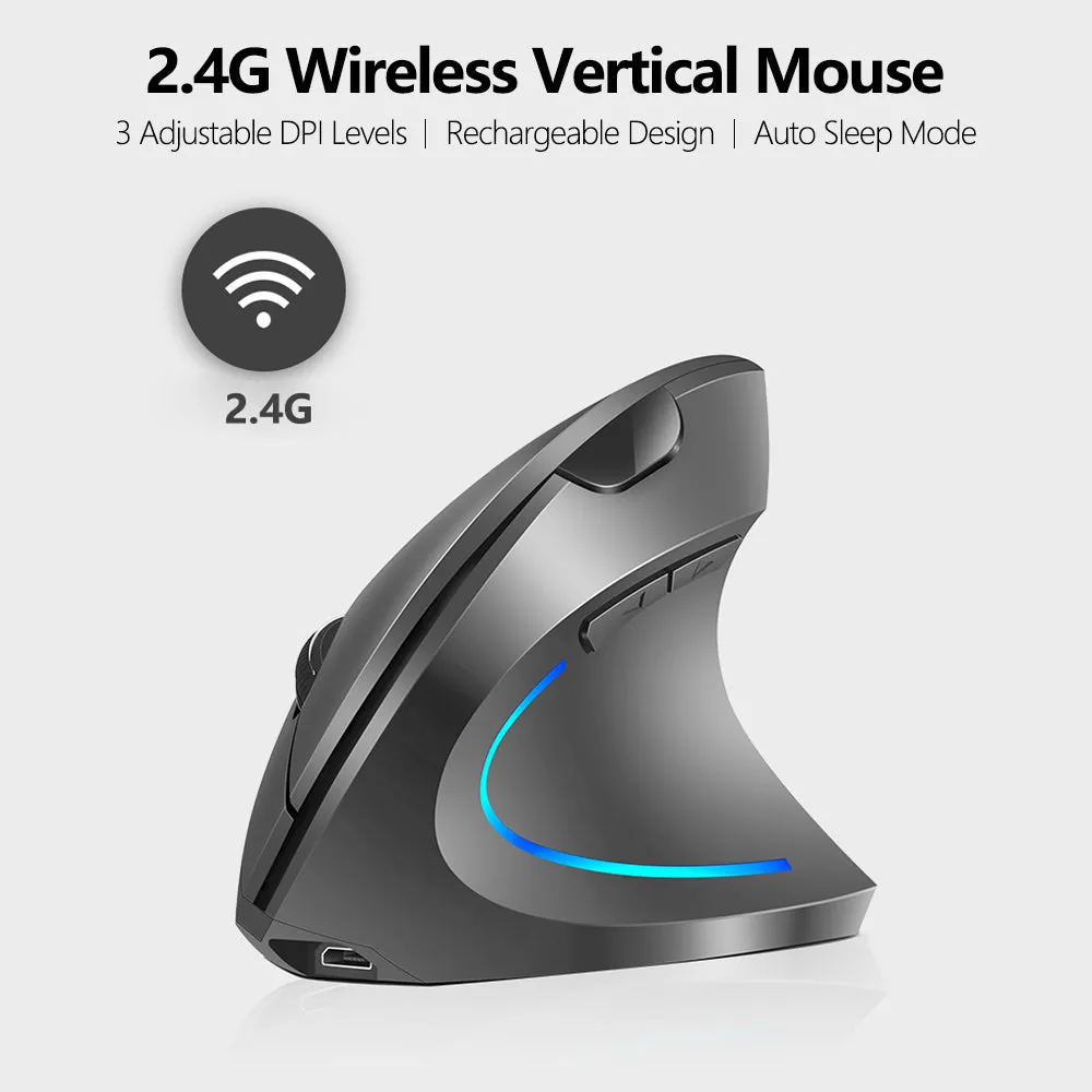 2.4G Wireless Vertical Mouse Rechargeable