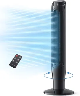 360° Oscillating Fan with Remote Control 40", 3 Modes and 3 Speeds Setting