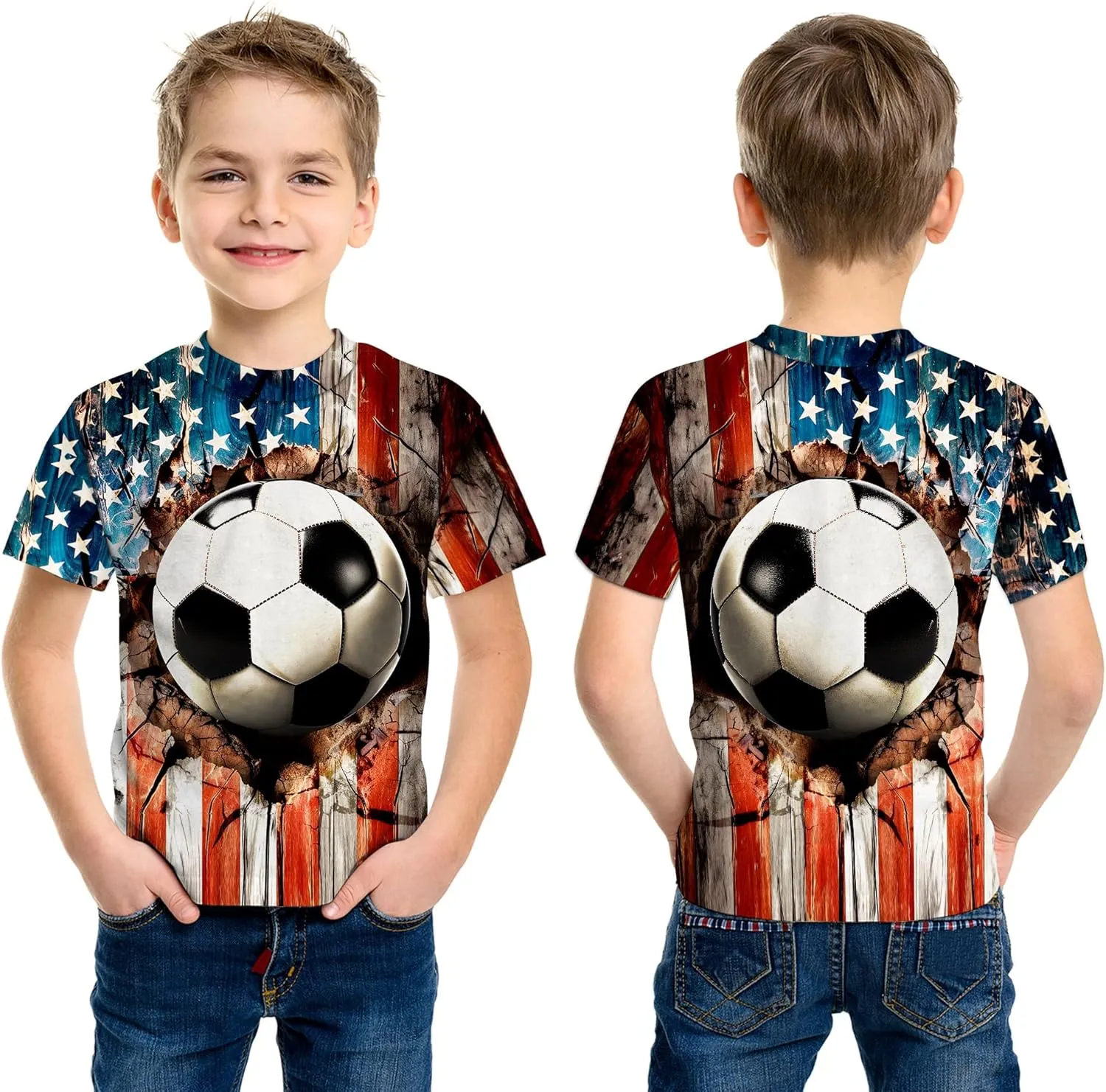 3D Graphic Boys Girls T Shirts, Crewneck Short Sleeve Tees for Teens