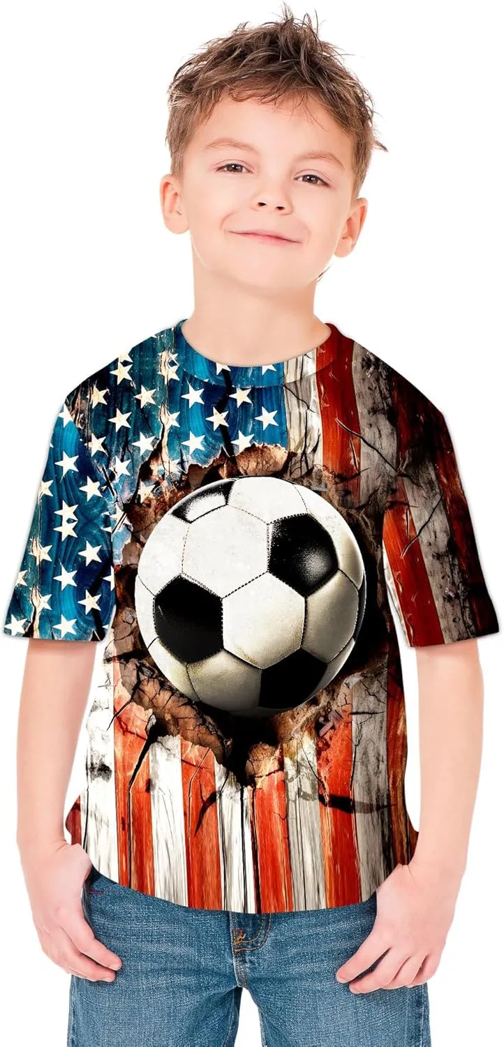 3D Graphic Boys Girls T Shirts, Crewneck Short Sleeve Tees for Teens