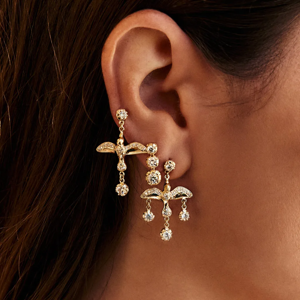 4 SOPHIA DIAMOND   FLYING BIRD DROP STUD