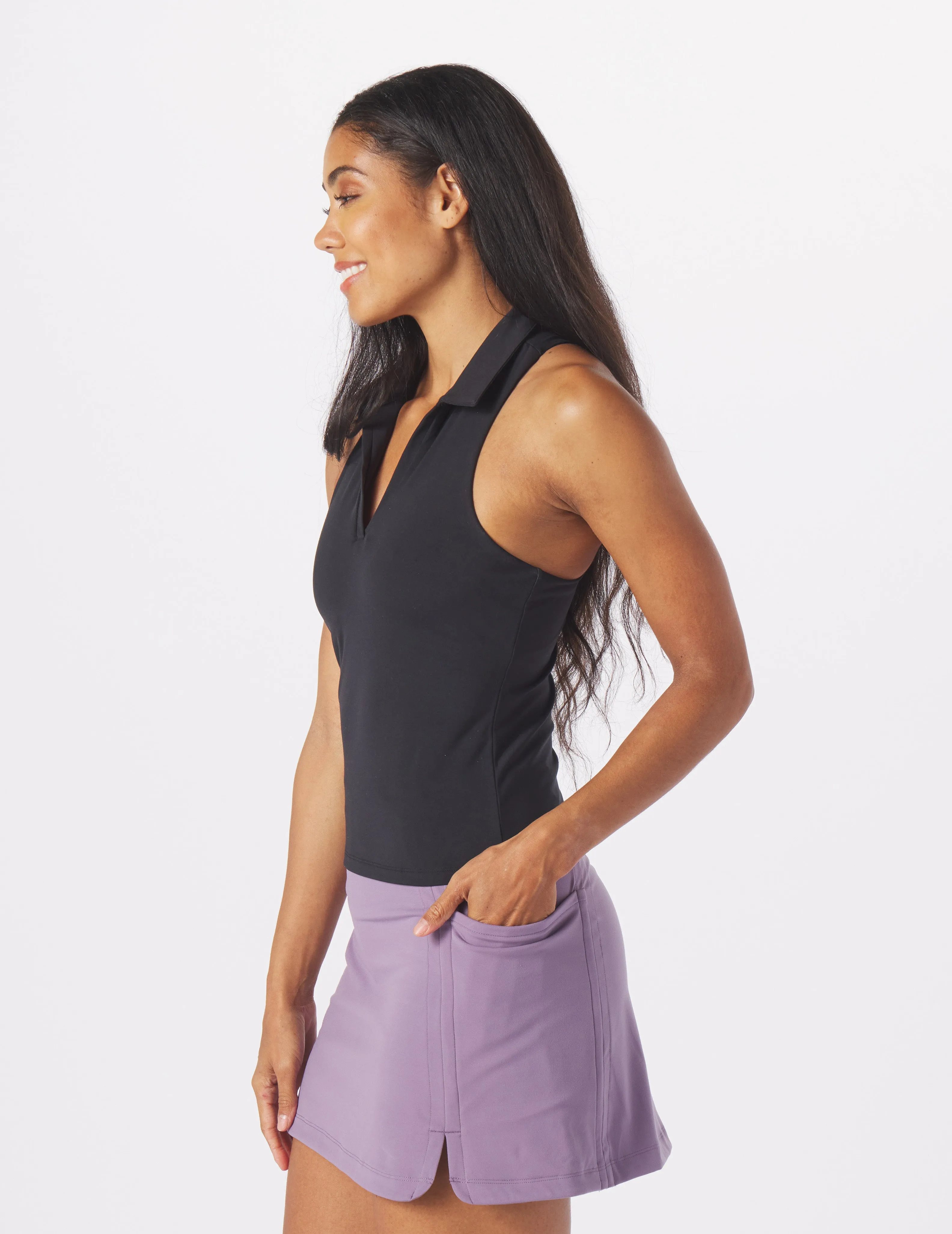 Ace Polo Tank: Black