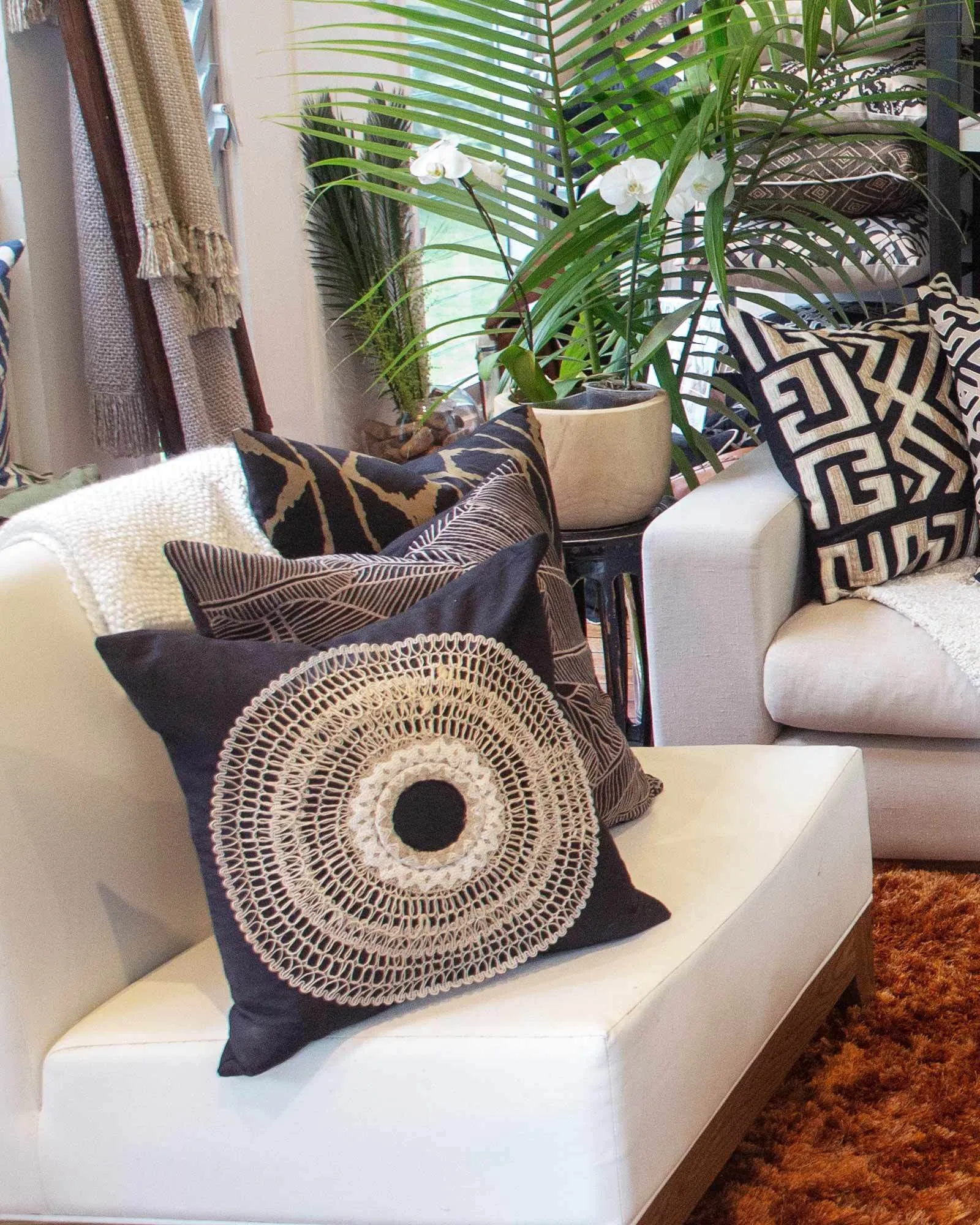 African Armour Black Medium Cushion 50 x 50 cm