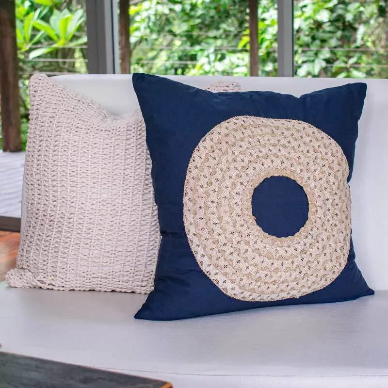 African Badge Navy Medium Cushion 50 x 50cm