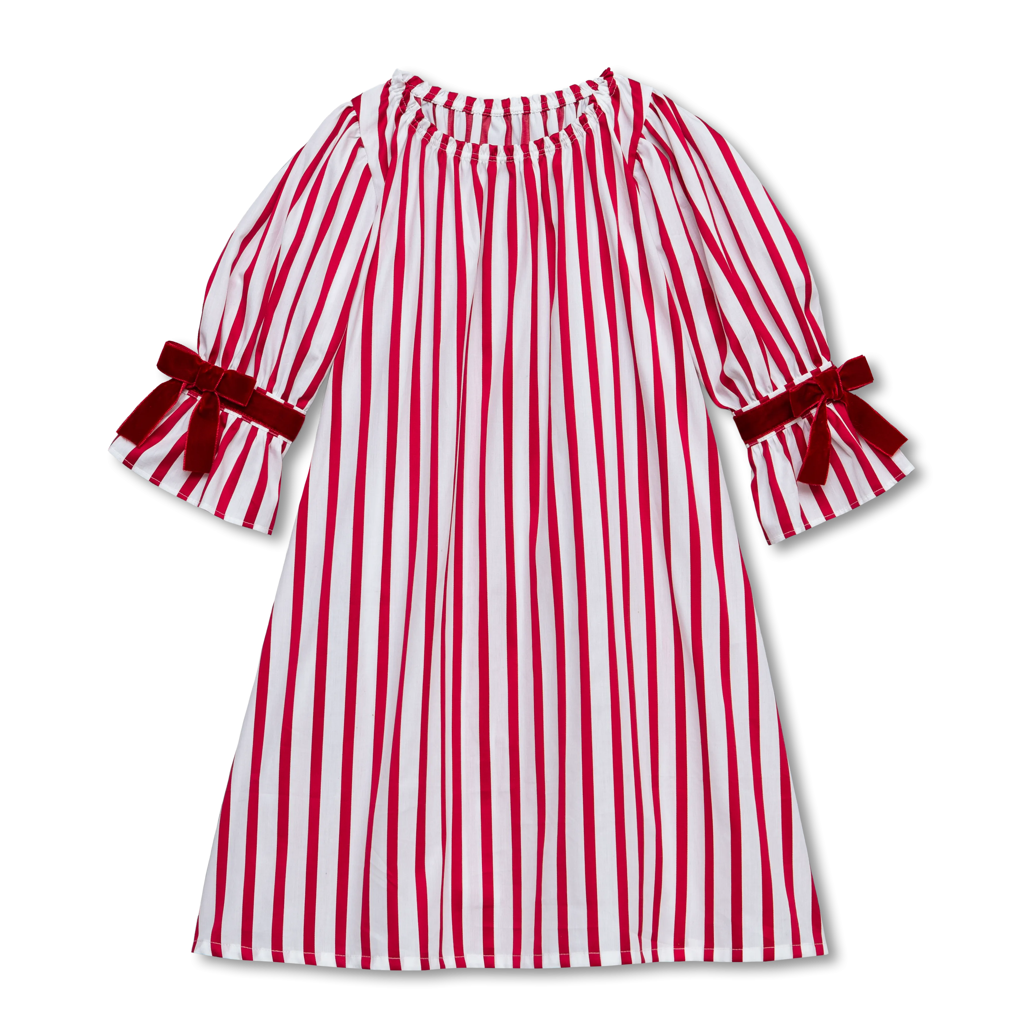 ALEXANDRA - GIRLS NIGHTDRESS IN RED STRIPES
