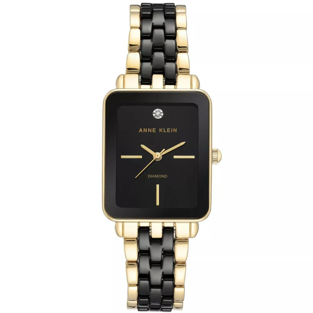 Anne Klein Genuine Diamond Dial Ceramic Bracelet Ladies Watch AK/3668BKGB