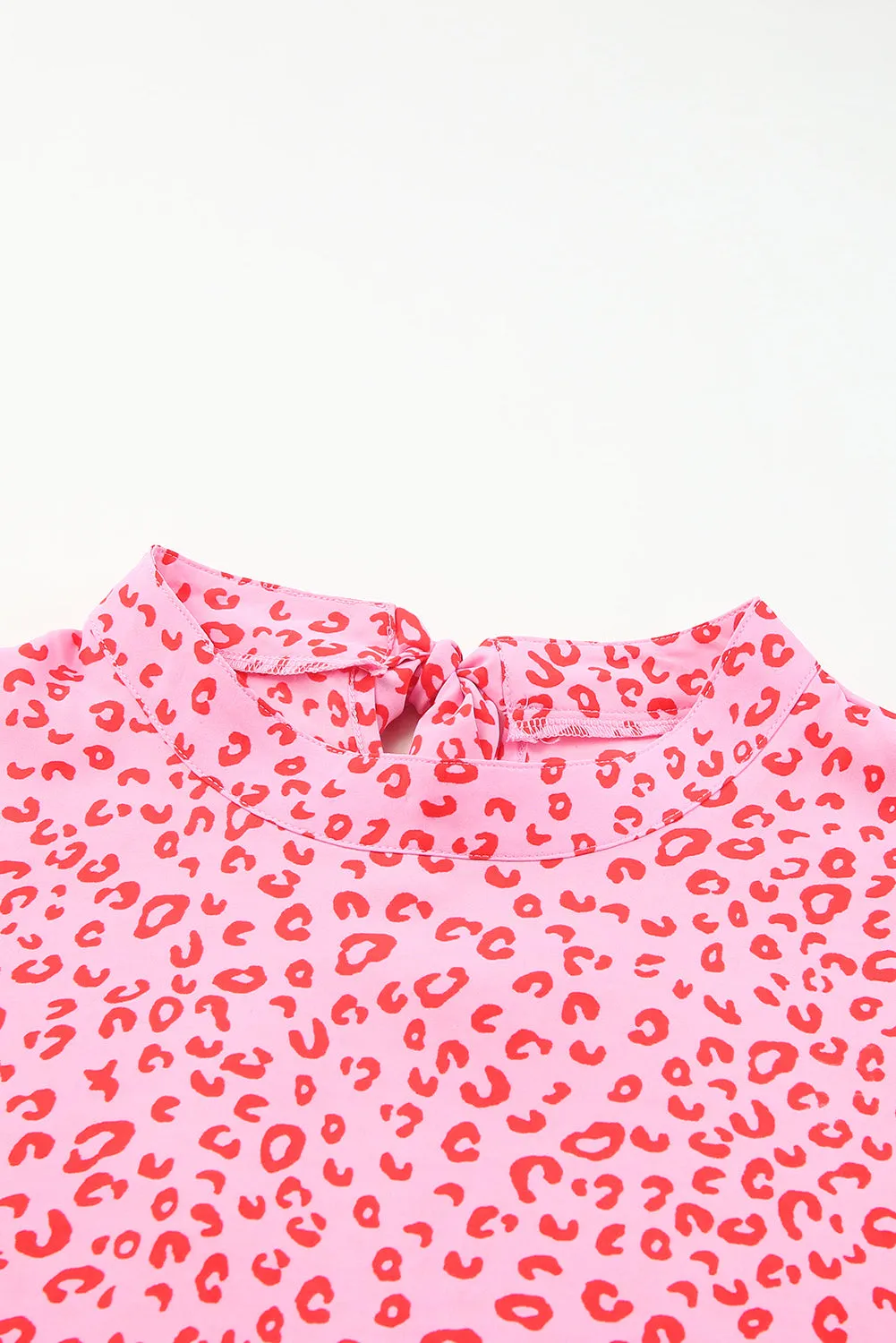 *APP EXCLUSIVE* Leopard Print Lace Short Sleeve Blouse