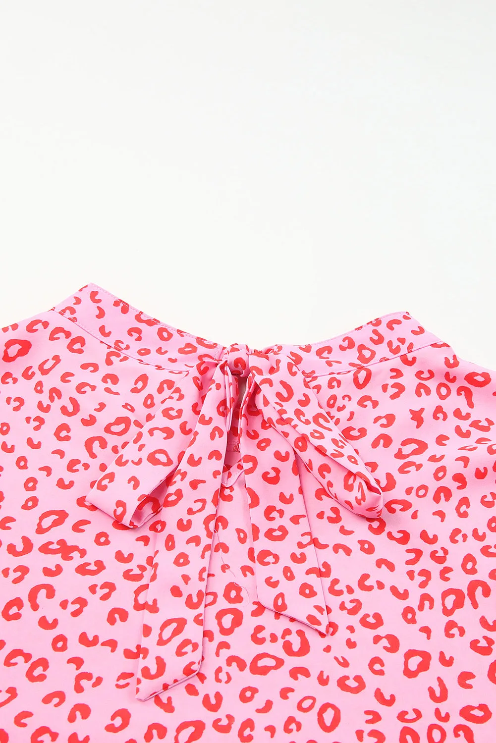 *APP EXCLUSIVE* Leopard Print Lace Short Sleeve Blouse