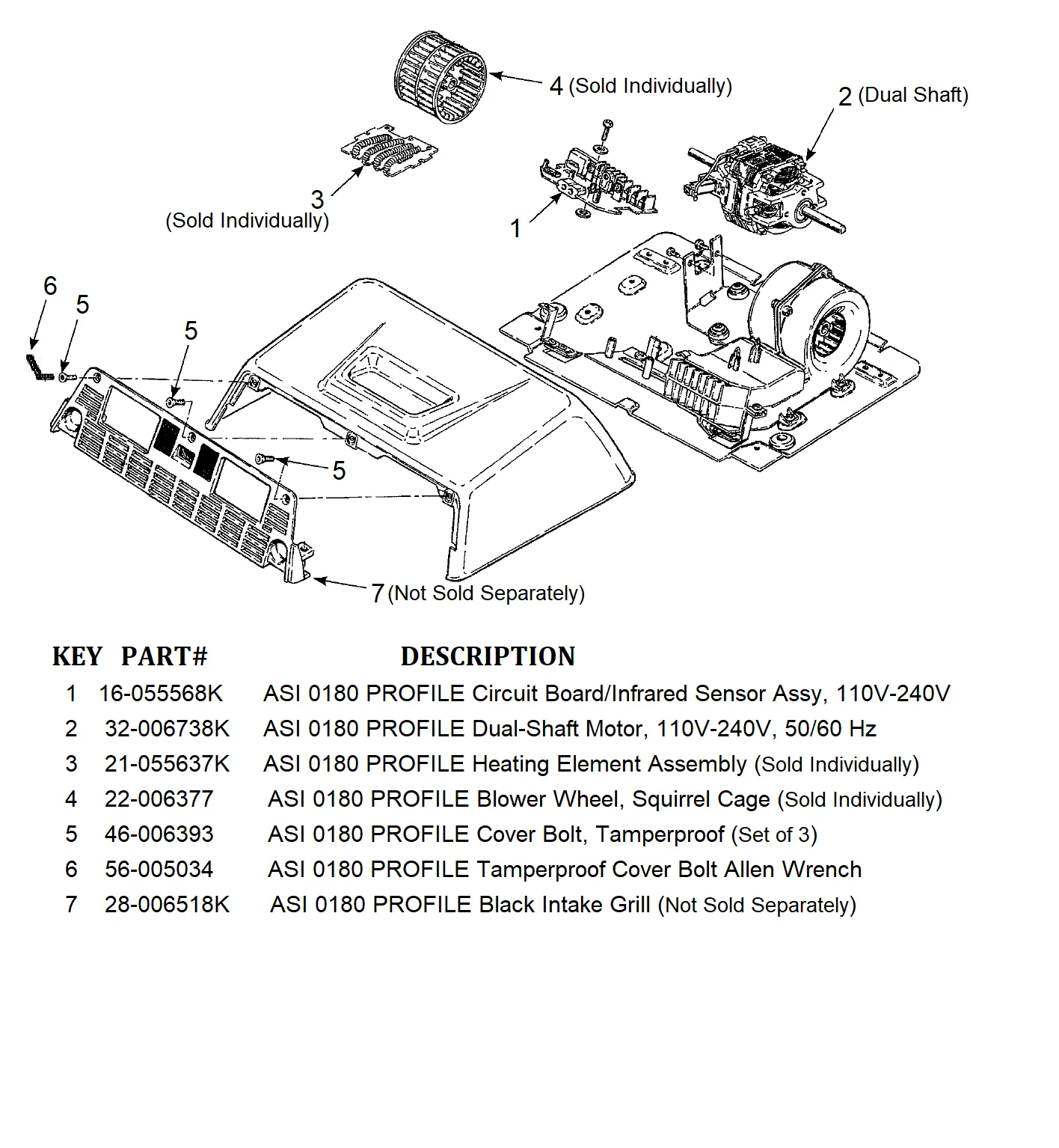 ASI 0180 PROFILE (110V-240V) Automatic, Dual-Blower Model COVER BOLTS (Part# 46-006393)