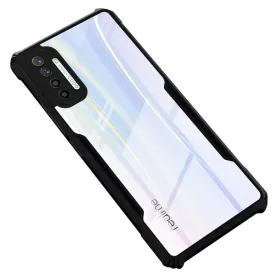 Back Cover Case for Realme XT | HybridShield Transparent Glass Back | Camera Protection - Black Bumper & Transparent Back