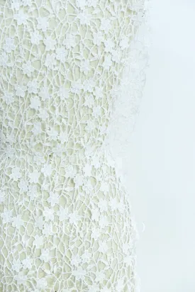 Beaded Lovely Flower Crochet Lace Fabric