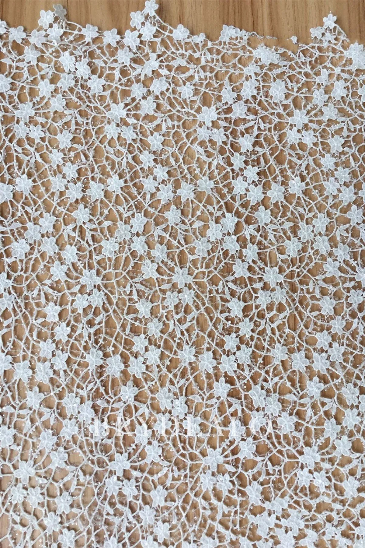 Beaded Lovely Flower Crochet Lace Fabric