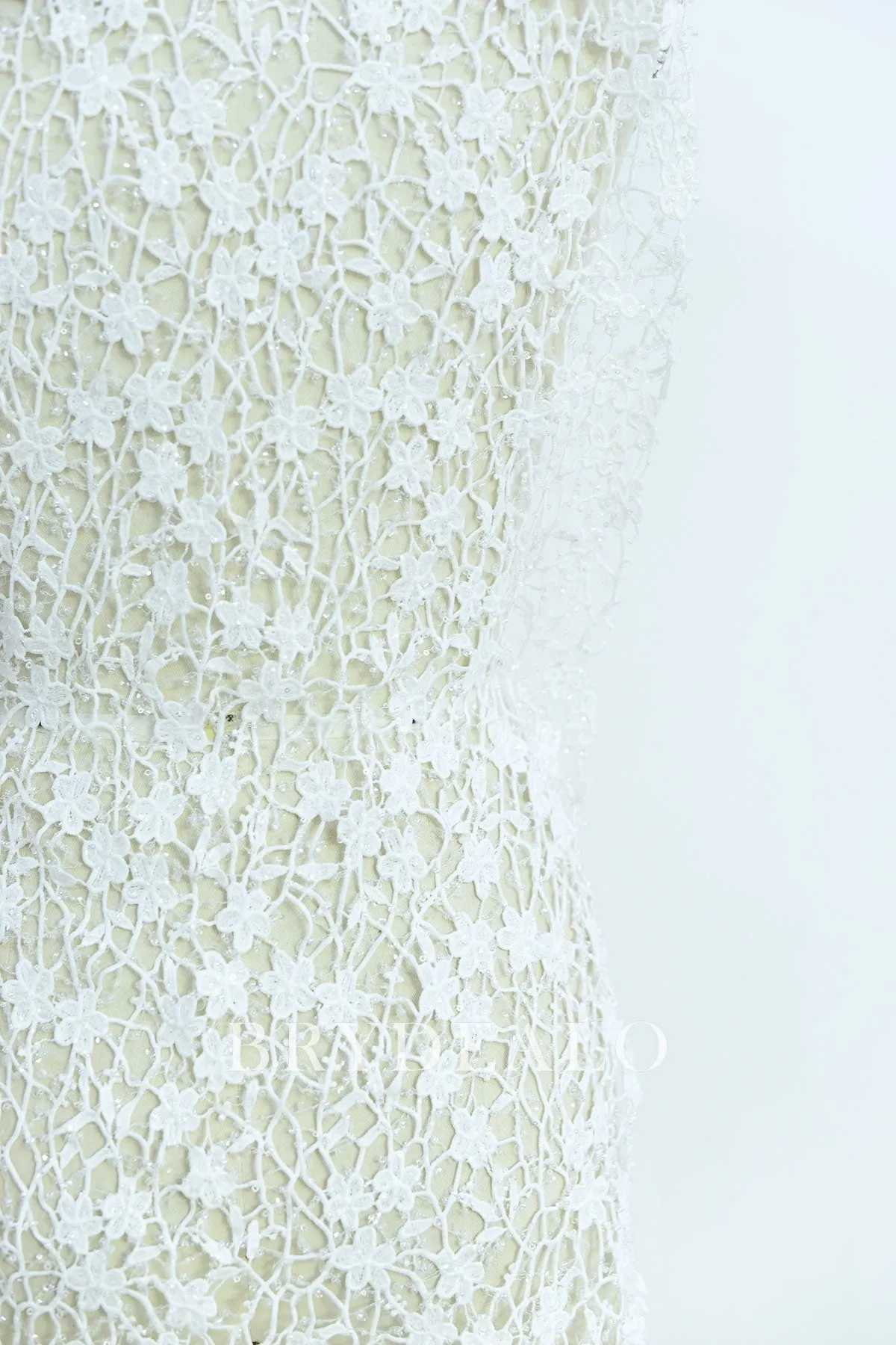 Beaded Lovely Flower Crochet Lace Fabric