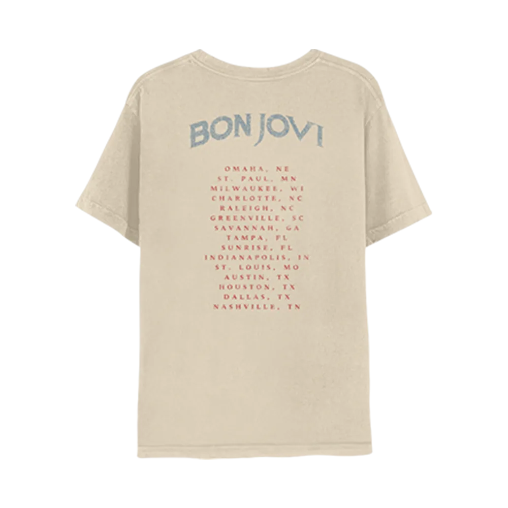Bon Jovi Tour T-Shirt - Tan