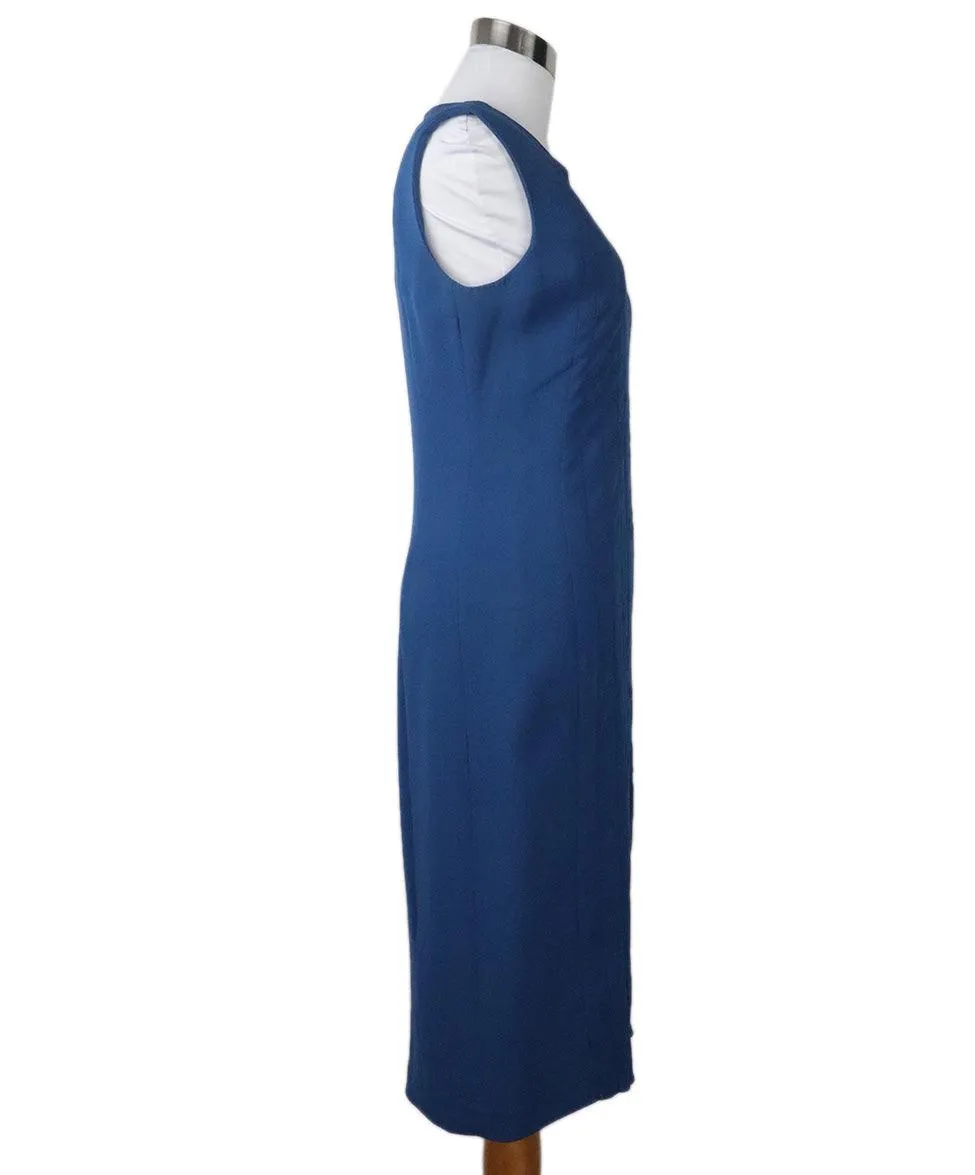 C Klein Blue Silk Dress sz 6
