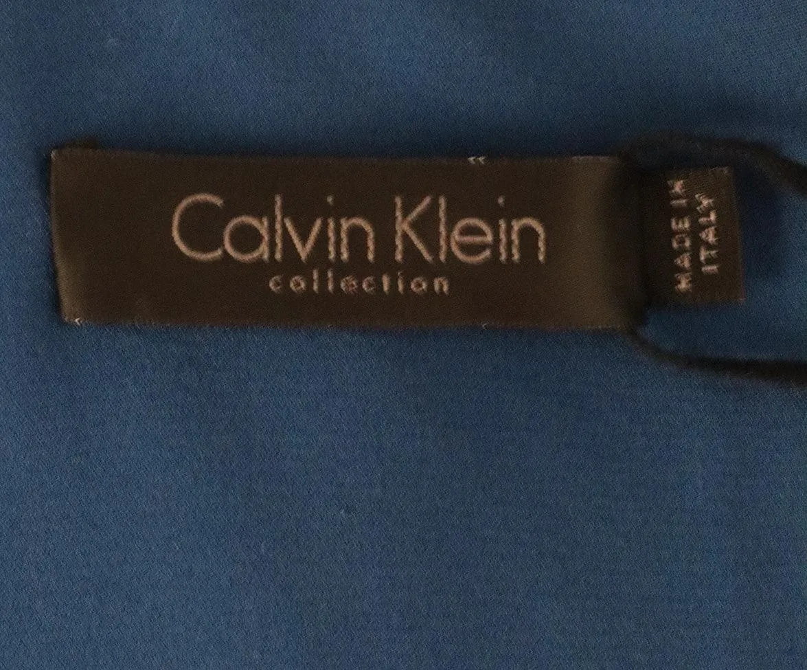 C Klein Blue Silk Dress sz 6