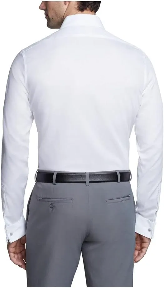 Calvin Klein Men's Slim Fit Non Iron Solid French Cuff Dress Shirt - Amazon Exclusive