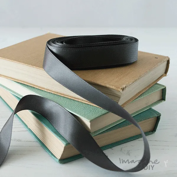 Charcoal Grey Satin Ribbon