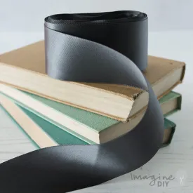 Charcoal Grey Satin Ribbon