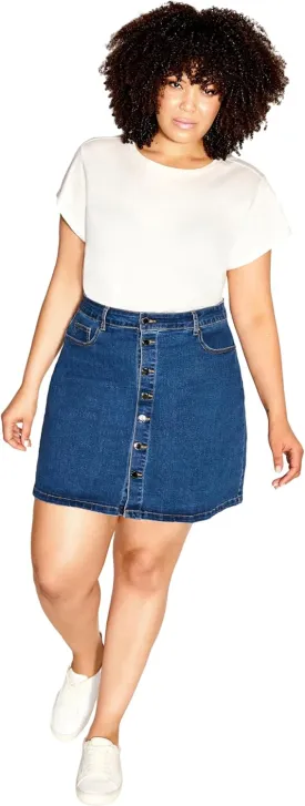 City Chic Women's Plus Size Island Denim Skirt