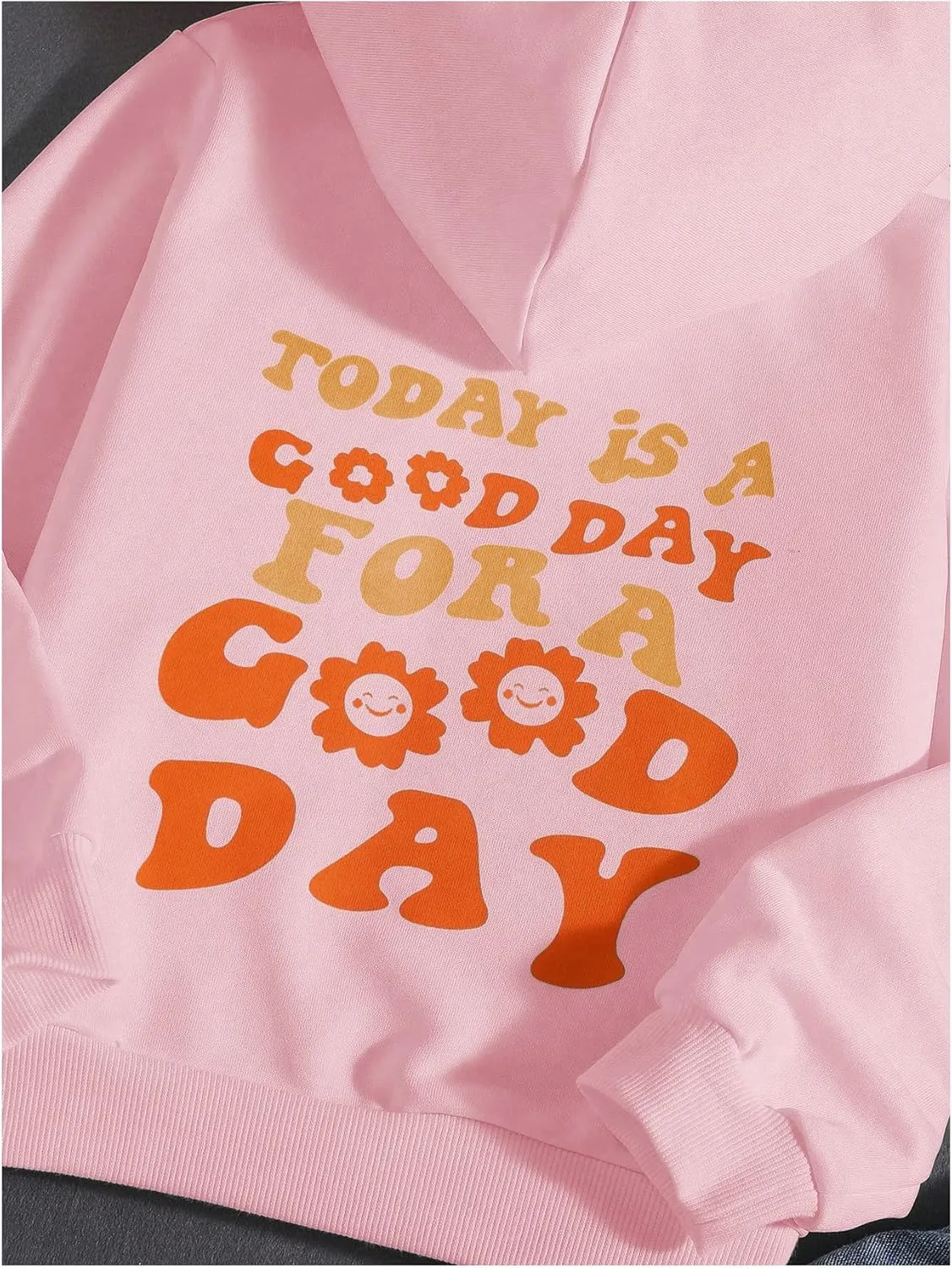 COZYEASE Girls' Letter Graphic Print Cute Hoodies Long Sleeve Pullover Hoodie Sweatshirt