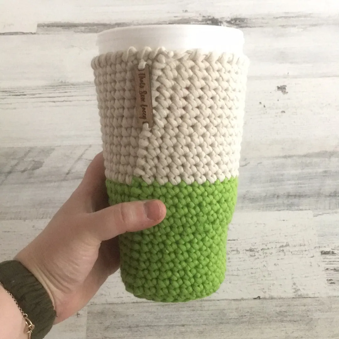 Cream & Green - Hot and Cold Cup Cozy