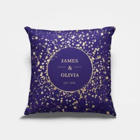 Custom Couple Names Pillow With Sparkles