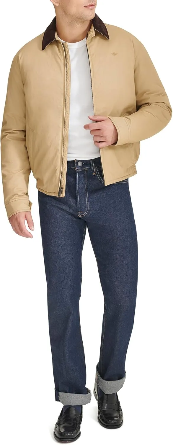 DOCKERS Men's Cotton Twill Bomber Jacket with Padded Lining