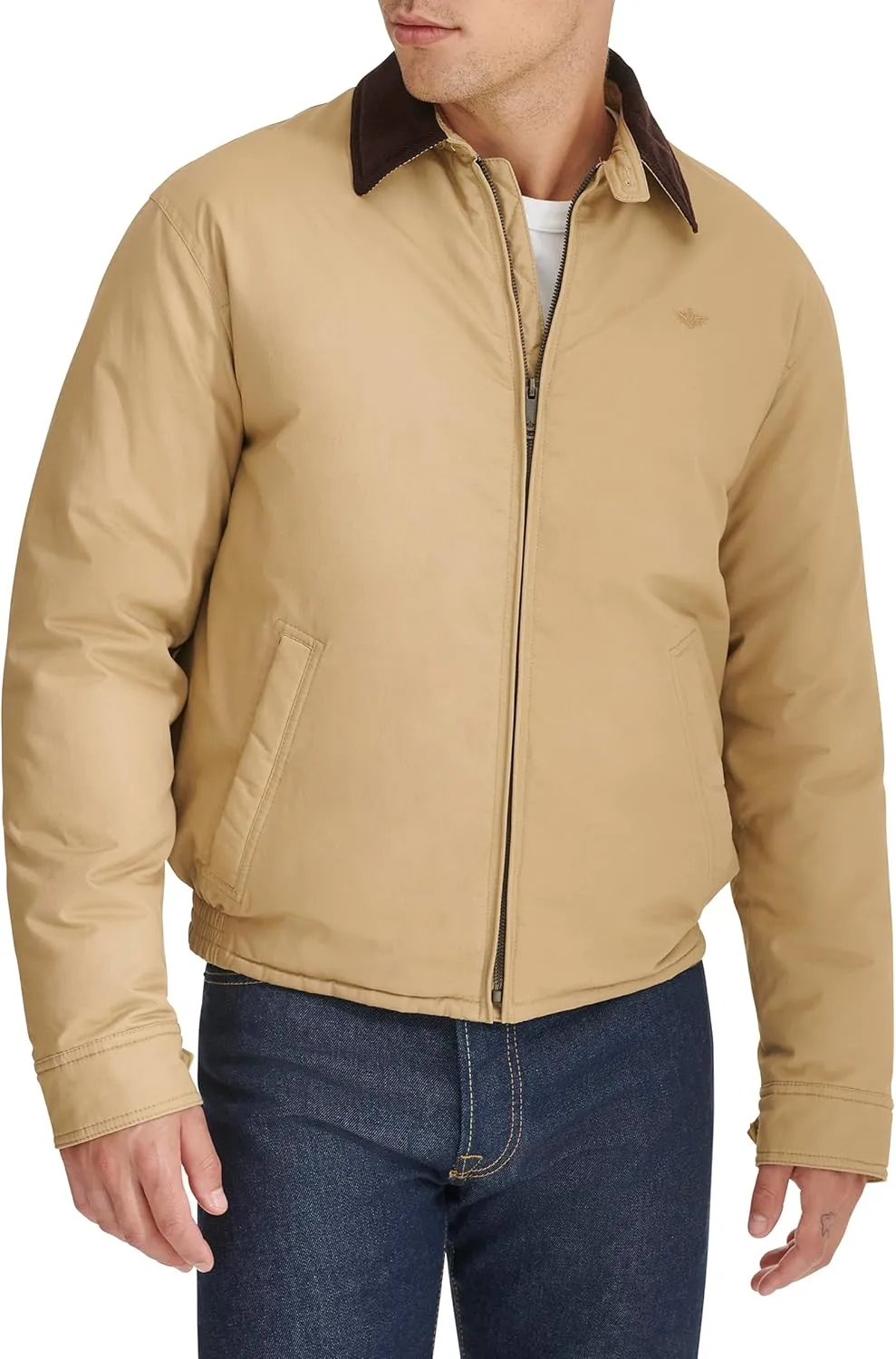 DOCKERS Men's Cotton Twill Bomber Jacket with Padded Lining
