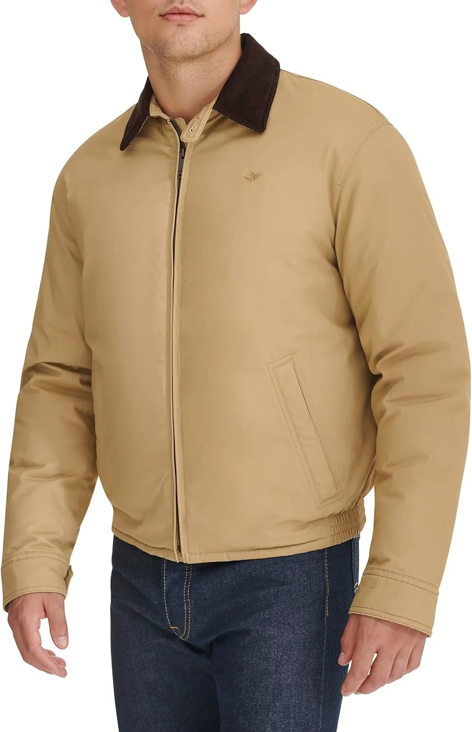 DOCKERS Men's Cotton Twill Bomber Jacket with Padded Lining