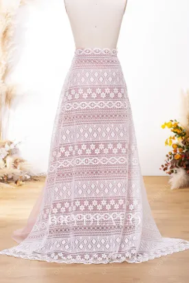 Double Border Patterned Crochet Lace Fabric