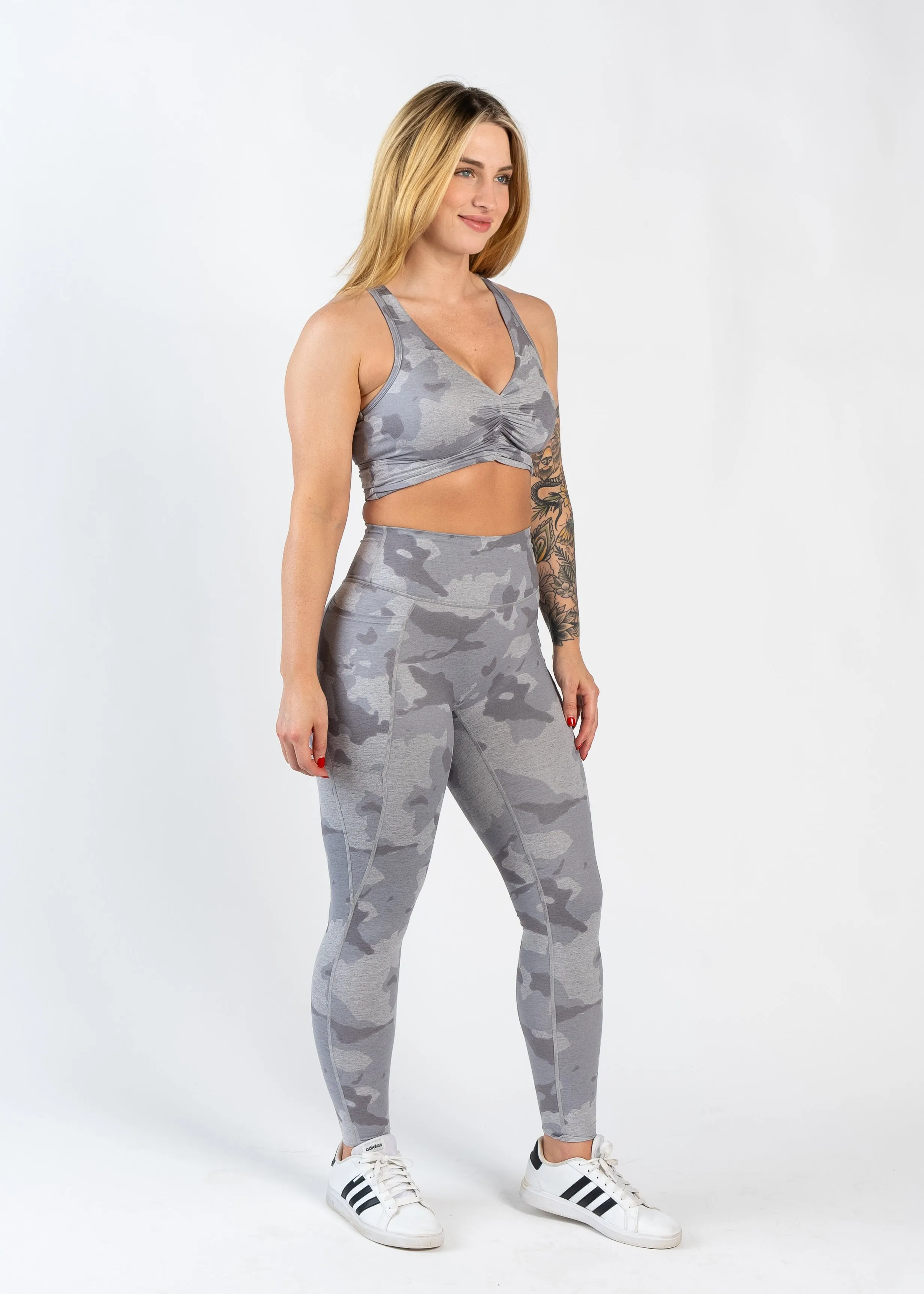Dream Scrunch Bra | Grey Camo