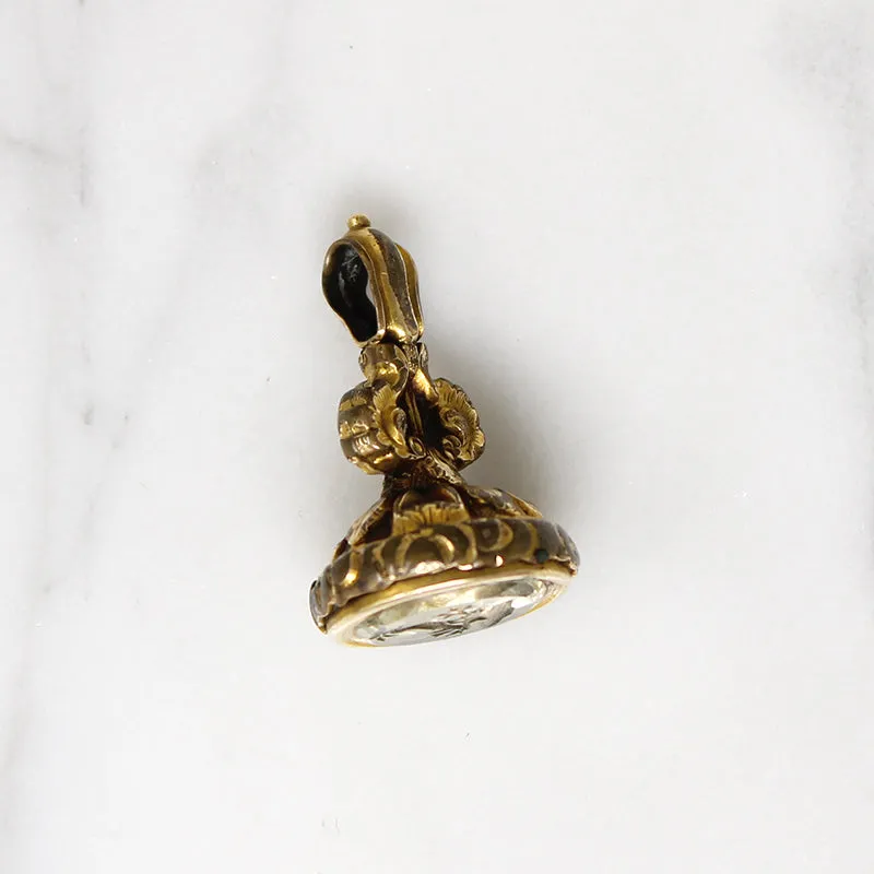 Early Victorian Fob with Carved Bird Citrine Seal