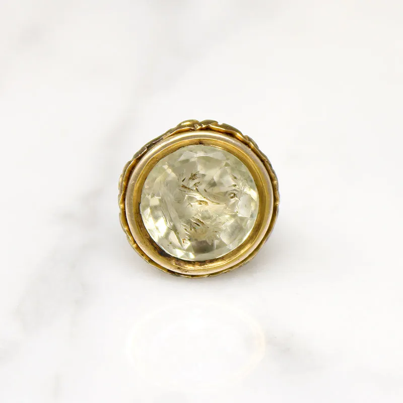 Early Victorian Fob with Carved Bird Citrine Seal