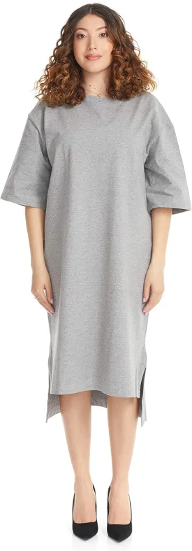 ESTEEZ Womens Oversized Cotton High Low Tunic T-Shirt Dress