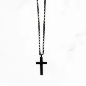 Flat Black Cross Chain
