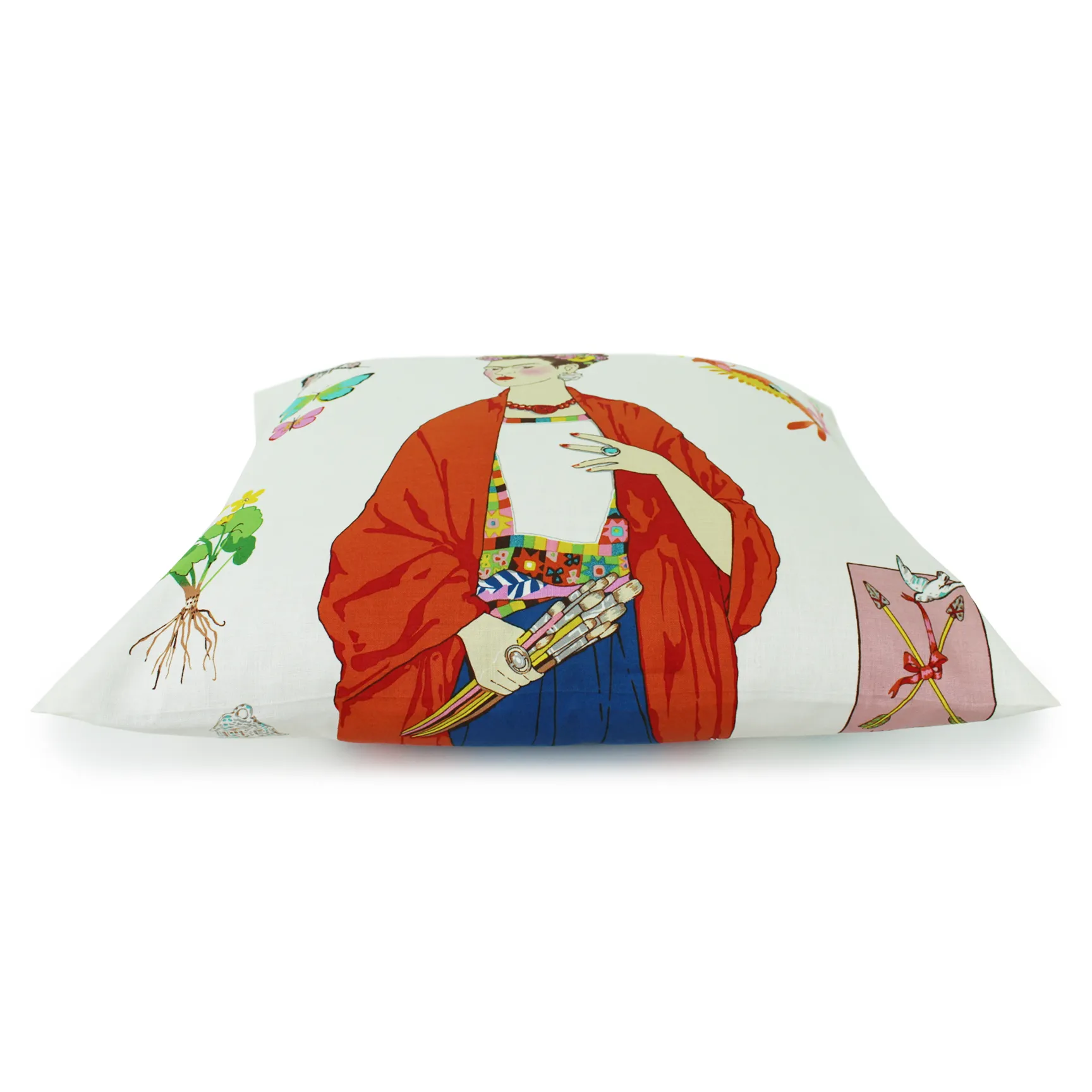 Frida Throw Pillow Cover White 18.5 x 16 in. #FCW