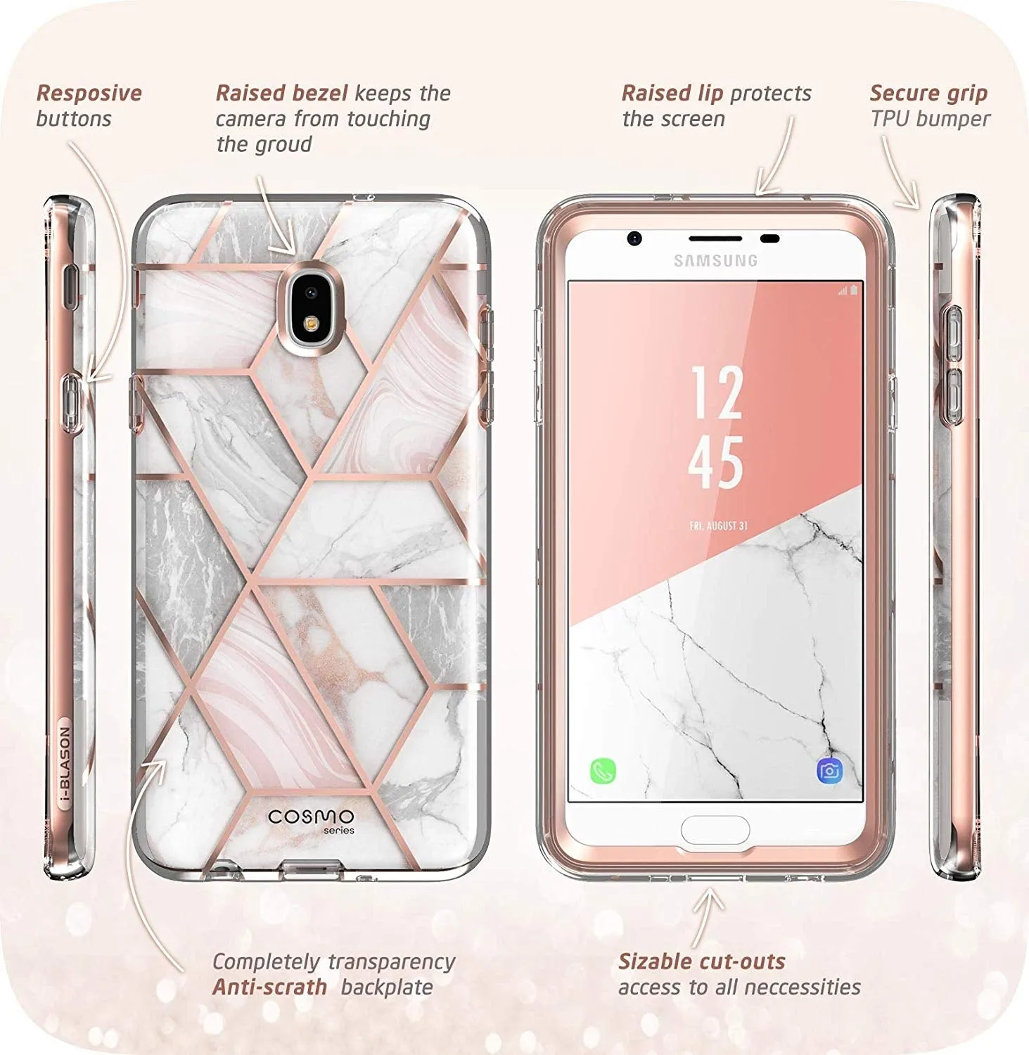 Galaxy J7 (2018) Cosmo Case - Marble Pink