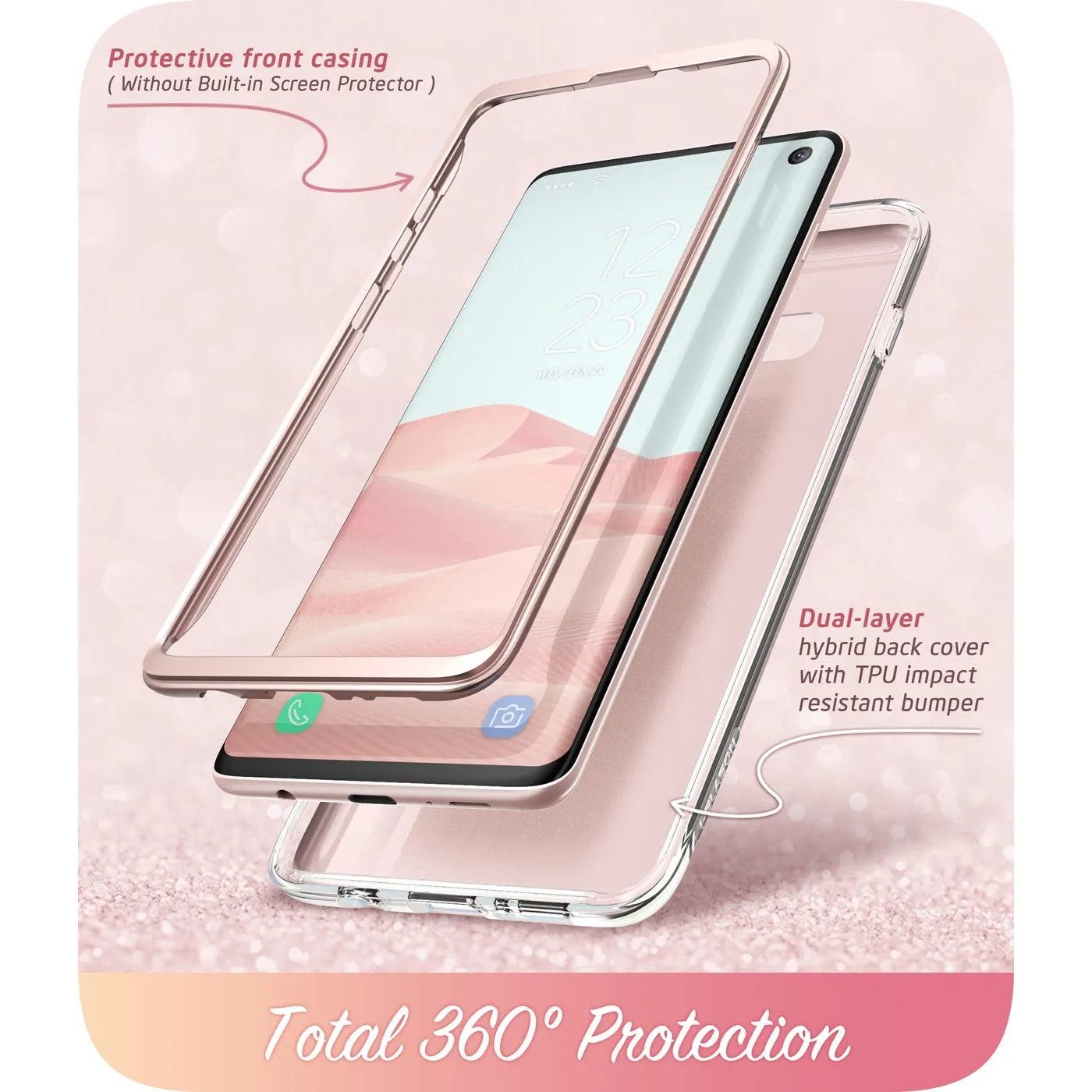 Galaxy S10 Cosmo Case - Glitter Pink