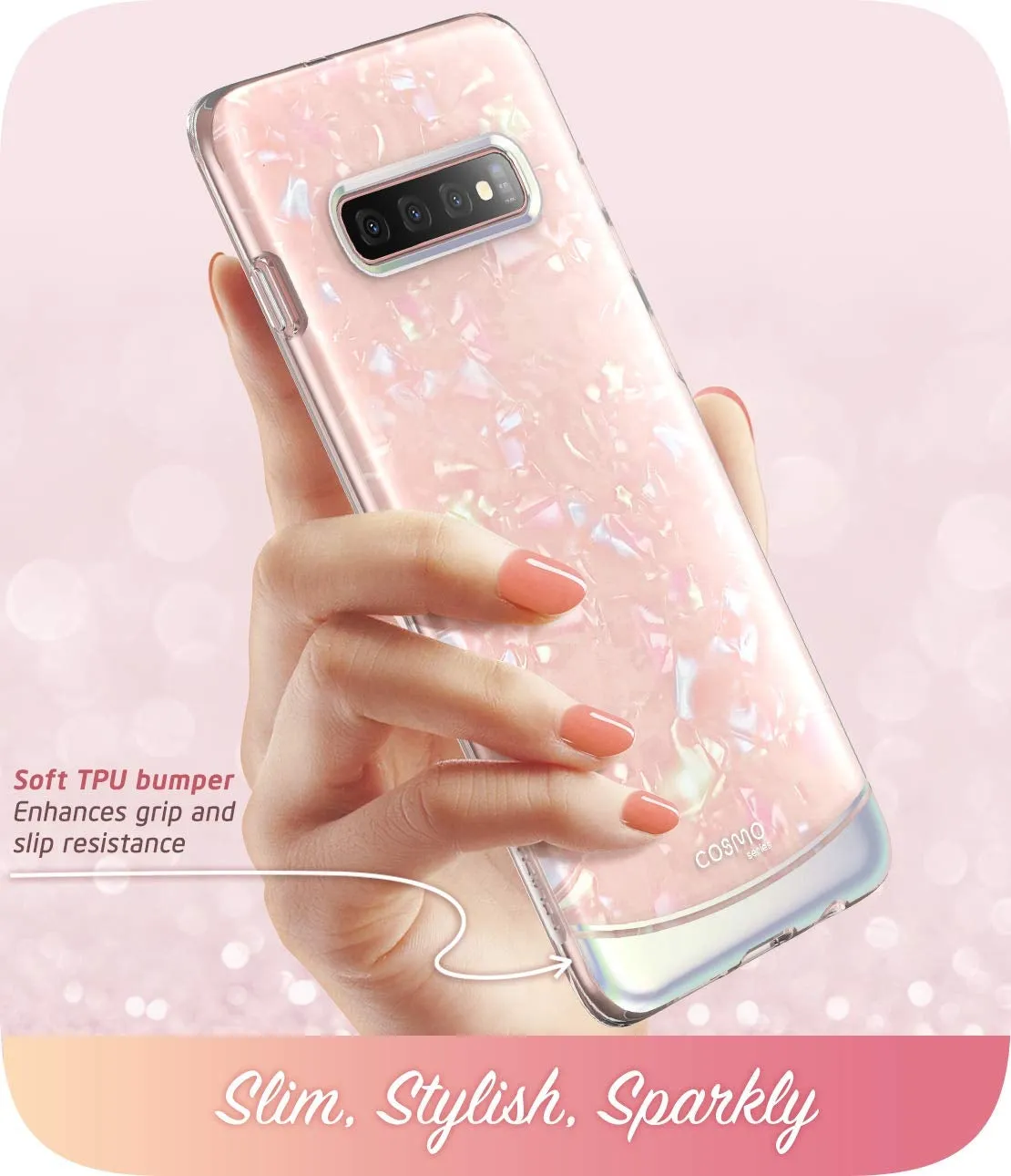 Galaxy S10 Cosmo Case - Glitter Pink