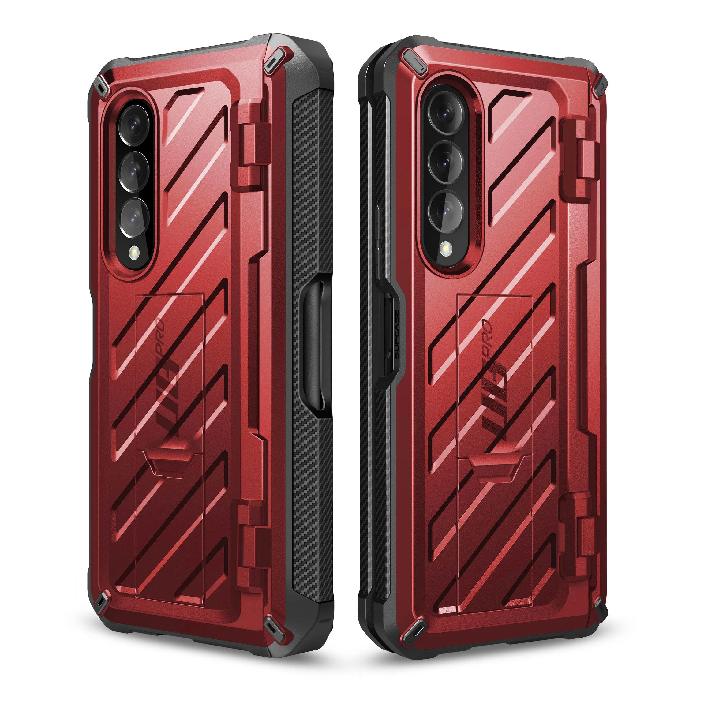 Galaxy Z Fold3 Unicorn Beetle PRO Rugged Case with S-Pen Holder-Metallic Red