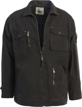 Gioberti Men's 100% Cotton Casual Outerwear Twill Multi Pocket Cargo Shirt Jacket