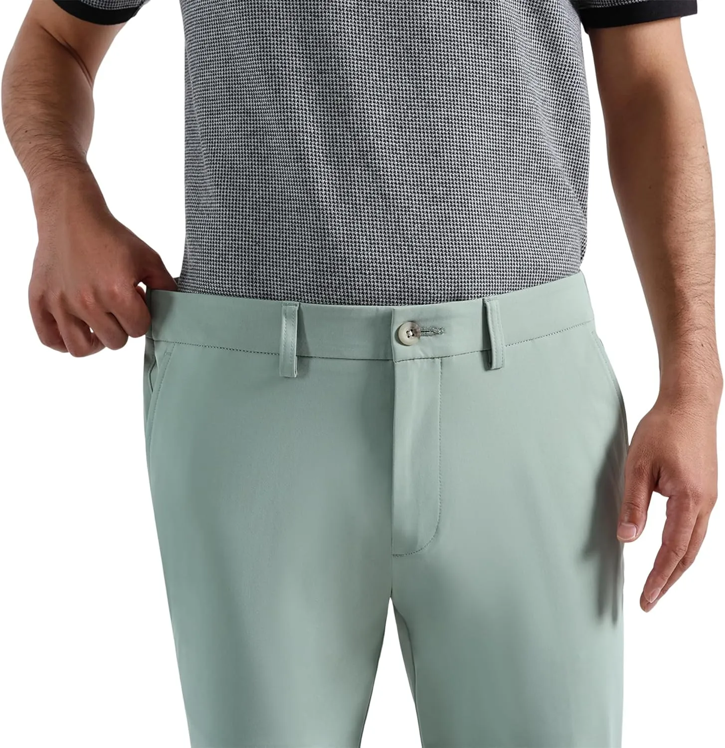 Haggar Men's Sport Travel Performance Straight Fit Flat Front Stretch Casual Pant