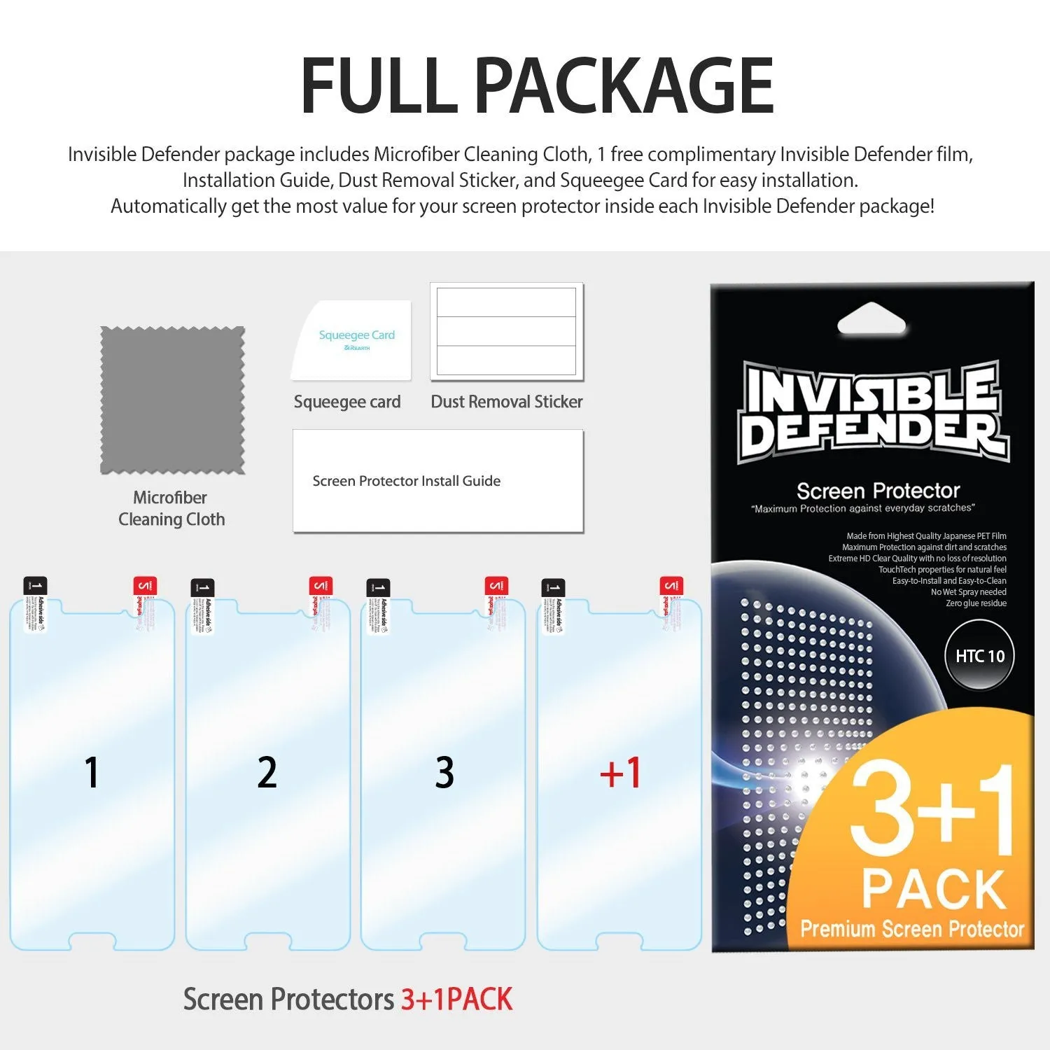 HTC 10 Screen Protector | Invisible Defender