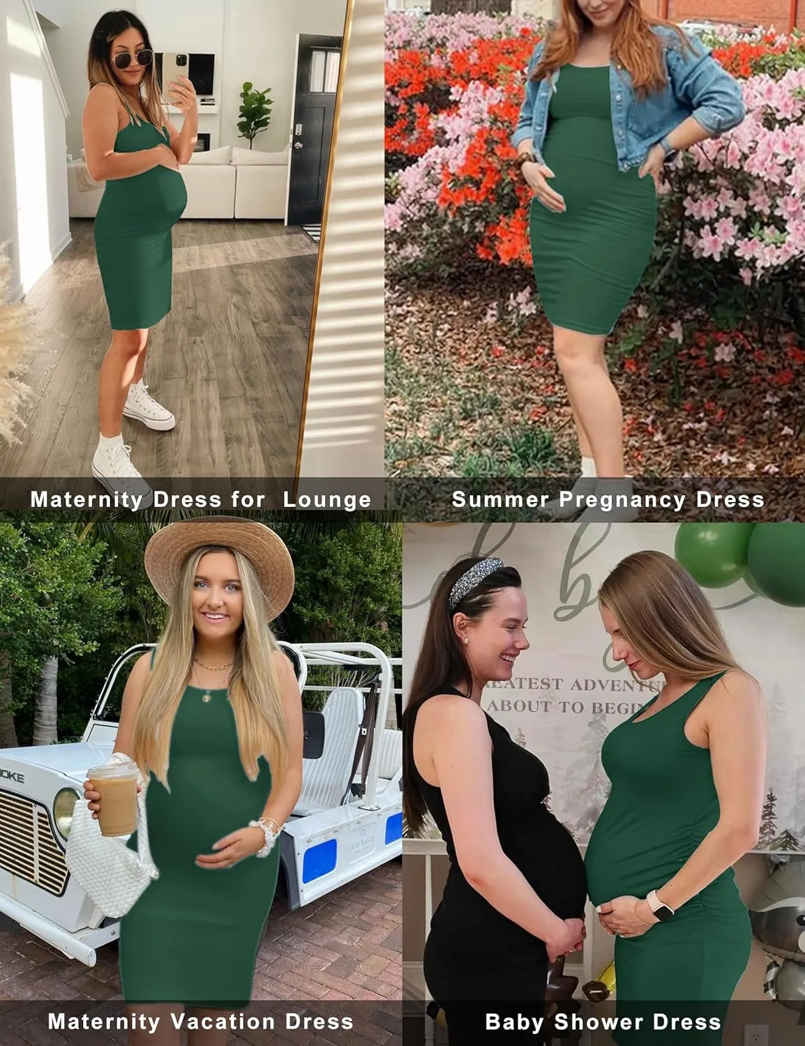 KIM S Women's Maternity Sleeveless Dresses S-XXL, Summer Bodycon Dress for Daily or Baby Shower