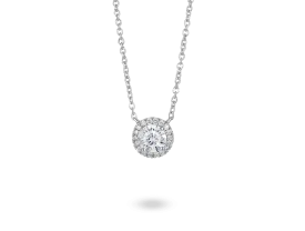 Lab-Grown Diamond 1ct. tw. Halo 14k Gold Pendant | White