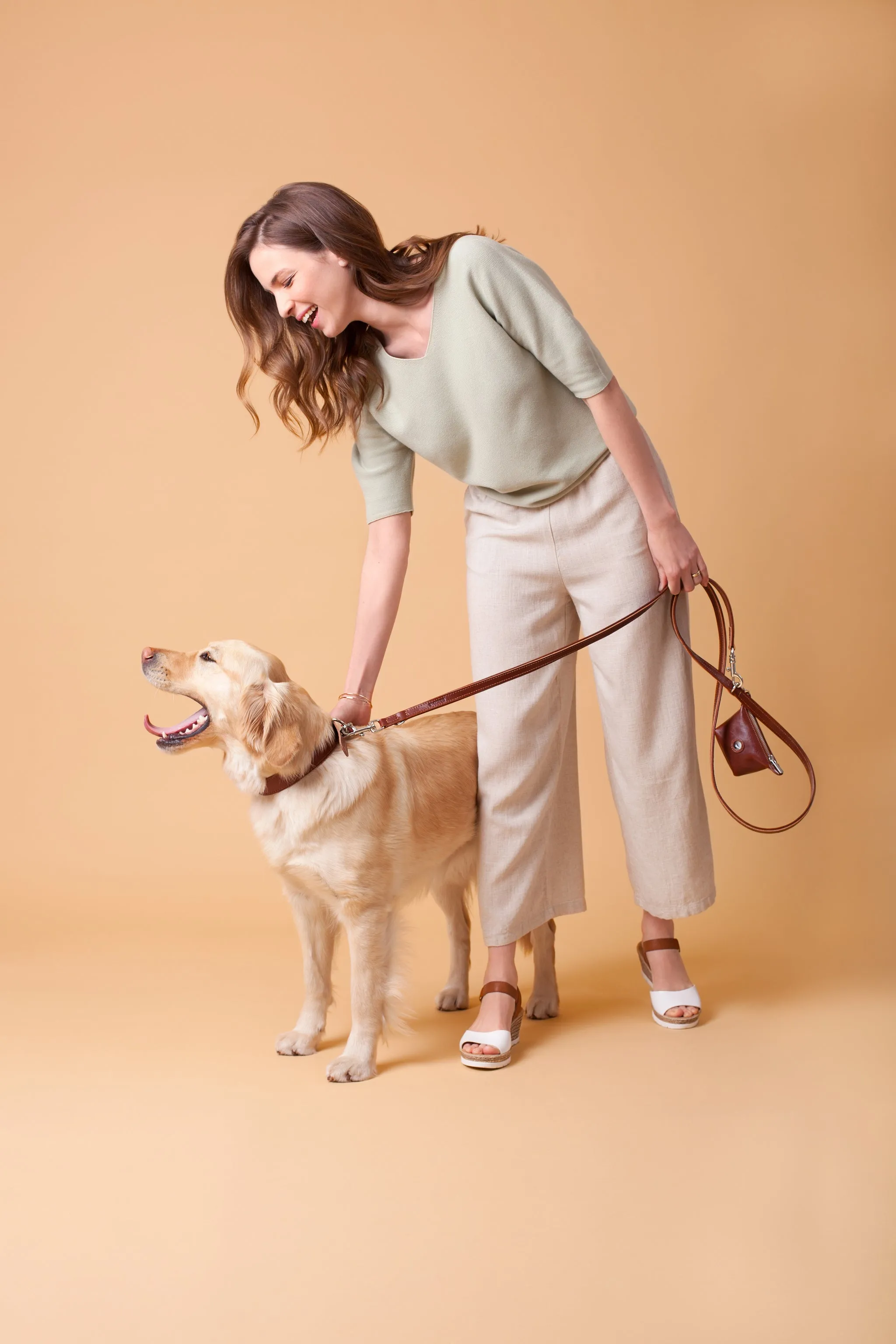 Leather Leash in Cognac