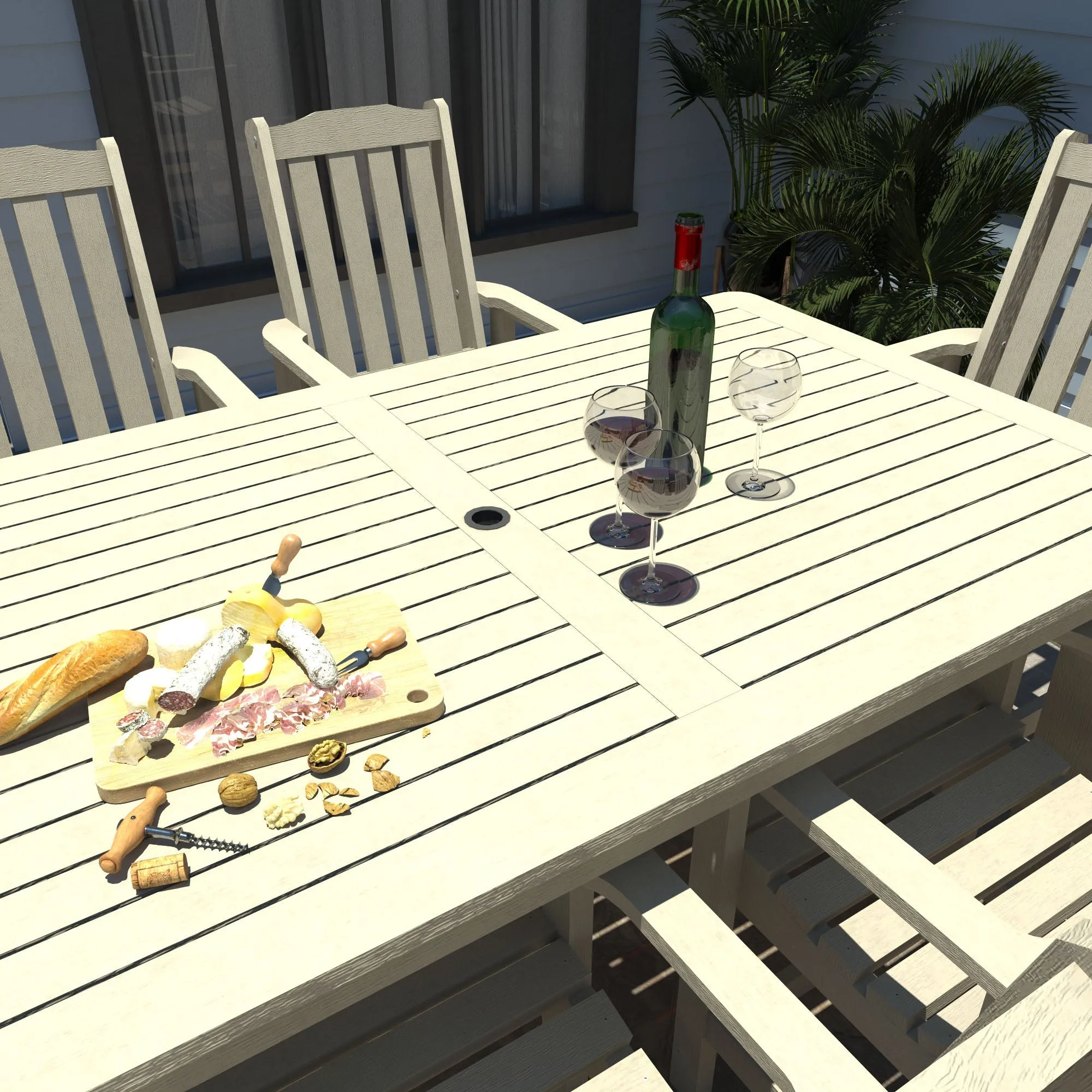 Lehigh 7pc Rectangular Outdoor Dining Set 42in x 84in - Counter Height